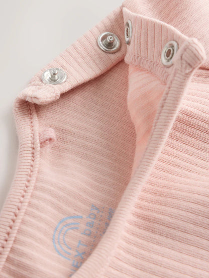 |BabyGirl| Conjunto De 3 Peças: Vestido Jardineira Jeans Com Estampa De Bolinhas, Body De manga longa e meia-calça (0 meses a 2 anos)
