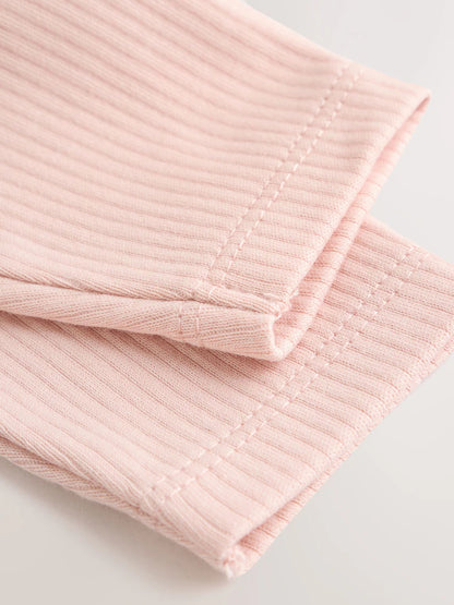 |BabyGirl| Conjunto De 3 Peças: Vestido Jardineira Jeans Com Estampa De Bolinhas, Body De manga longa e meia-calça (0 meses a 2 anos)