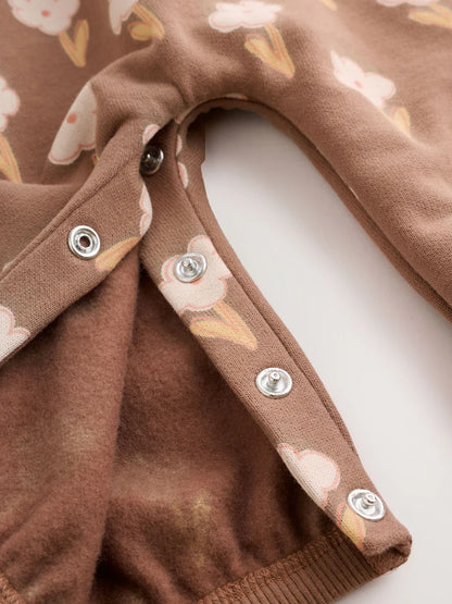 |BabyGirl| Macacão de Moletom para Bebê – Marrom-Chocolate (0 meses a 2 anos)