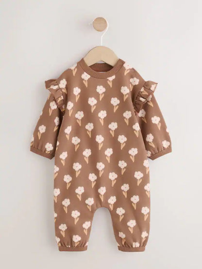 |BabyGirl| Macacão de Moletom para Bebê – Marrom-Chocolate (0 meses a 2 anos)