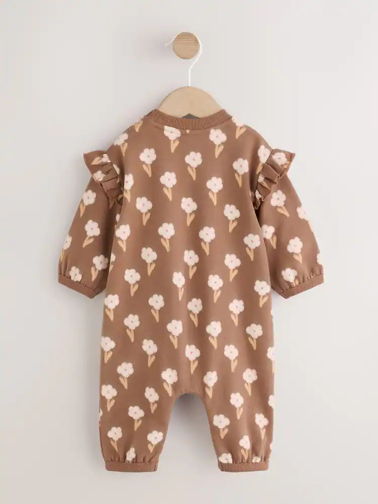 |BabyGirl| Macacão de Moletom para Bebê – Marrom-Chocolate (0 meses a 2 anos)