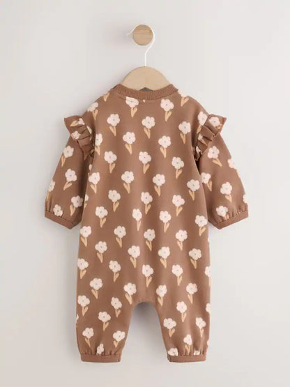 |BabyGirl| Macacão de Moletom para Bebê – Marrom-Chocolate (0 meses a 2 anos)