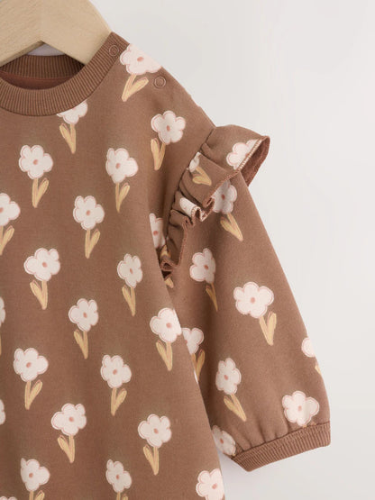 |BabyGirl| Macacão de Moletom para Bebê – Marrom-Chocolate (0 meses a 2 anos)