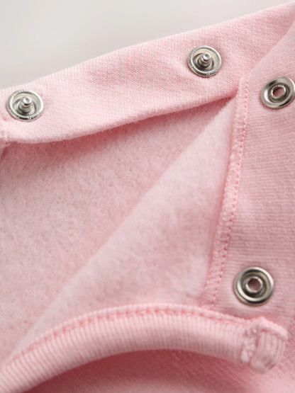 |BabyGirl| Conjunto de Moletom e Legging com Estampa de Pato Rosa (0 meses a 2 anos)