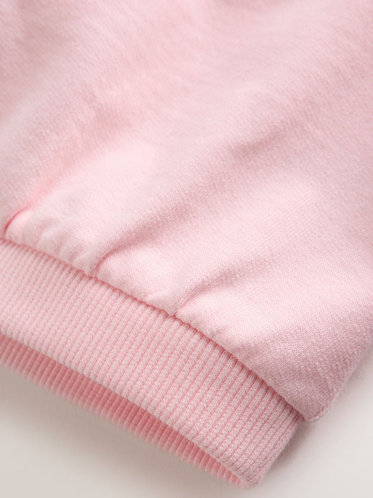 |BabyGirl| Conjunto de Moletom e Legging com Estampa de Pato Rosa (0 meses a 2 anos)