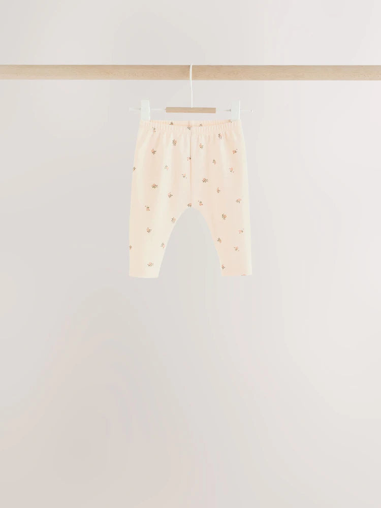|BabyGirl| Conjunto De 6 Peças Para Bebê: Camiseta De Manga Longa Com Estampa Floral Miúda e Leggings (0 meses a 2 anos)