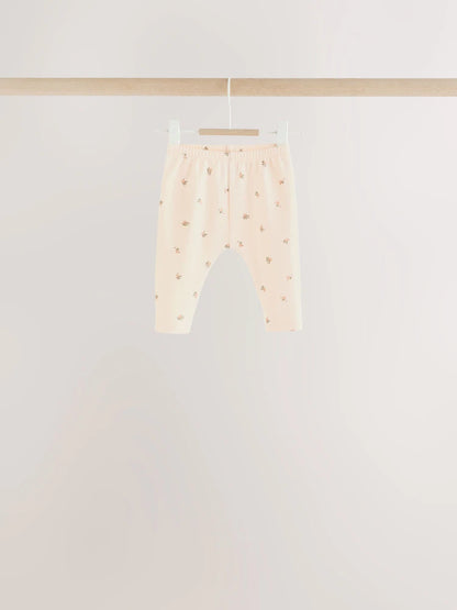 |BabyGirl| Conjunto De 6 Peças Para Bebê: Camiseta De Manga Longa Com Estampa Floral Miúda e Leggings (0 meses a 2 anos)