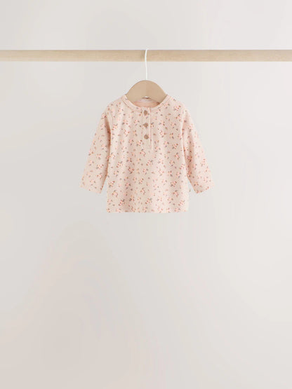 |BabyGirl| Conjunto De 6 Peças Para Bebê: Camiseta De Manga Longa Com Estampa Floral Miúda e Leggings (0 meses a 2 anos)