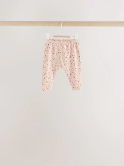 |BabyGirl| Conjunto De 6 Peças Para Bebê: Camiseta De Manga Longa Com Estampa Floral Miúda e Leggings (0 meses a 2 anos)
