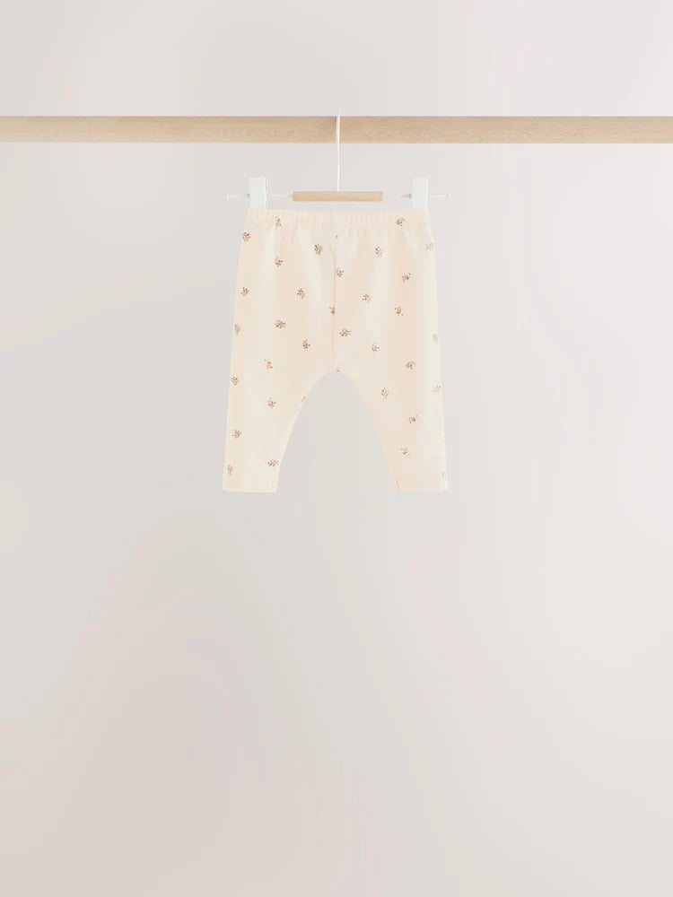 |BabyGirl| Conjunto De 6 Peças Para Bebê: Camiseta De Manga Longa Com Estampa Floral Miúda e Leggings (0 meses a 2 anos)