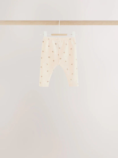 |BabyGirl| Conjunto De 6 Peças Para Bebê: Camiseta De Manga Longa Com Estampa Floral Miúda e Leggings (0 meses a 2 anos)