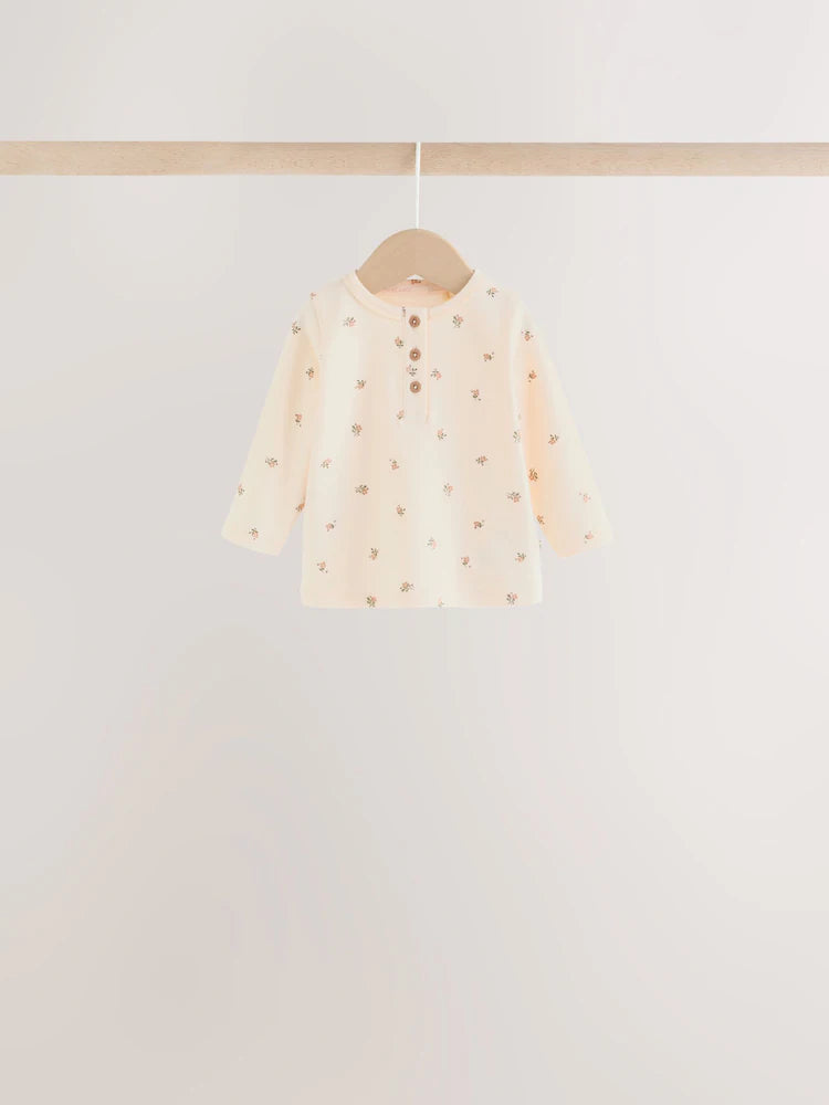 |BabyGirl| Conjunto De 6 Peças Para Bebê: Camiseta De Manga Longa Com Estampa Floral Miúda e Leggings (0 meses a 2 anos)