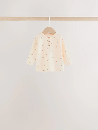 |BabyGirl| Conjunto De 6 Peças Para Bebê: Camiseta De Manga Longa Com Estampa Floral Miúda e Leggings (0 meses a 2 anos)