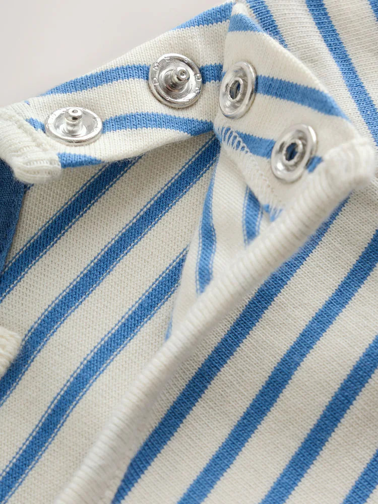 |BabyGirl| Conjunto De 6 Peças Para Bebê: Camiseta De Manga Longa Listrada Azul-Marinho e Leggings (0 meses a 2 anos)