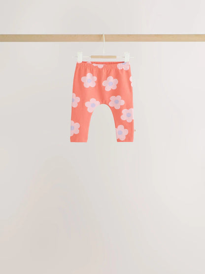 |BabyGirl| Conjunto De 6 Peças Para Bebê: Camiseta De Manga Longa Listrada Azul-Marinho e Leggings (0 meses a 2 anos)