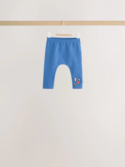 |BabyGirl| Conjunto De 6 Peças Para Bebê: Camiseta De Manga Longa Listrada Azul-Marinho e Leggings (0 meses a 2 anos)