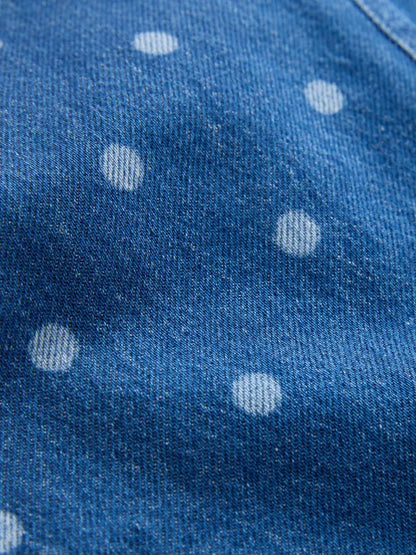 |Girl| Vestido Raglan Jeans com Estampa de Animal (3 meses a 8 anos)