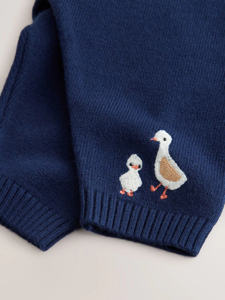 |BabyBoy| Conjunto De Tricô Para Bebê Hamish Farm (verde/azul): Blusão e Legging (0 meses a 2 anos)