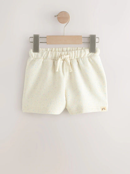 |Girl| Conjunto de shorts azul/rosa/aveia, pacote com 3 (3 meses a 7 anos)