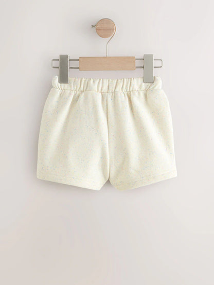 |Girl| Conjunto de shorts azul/rosa/aveia, pacote com 3 (3 meses a 7 anos)