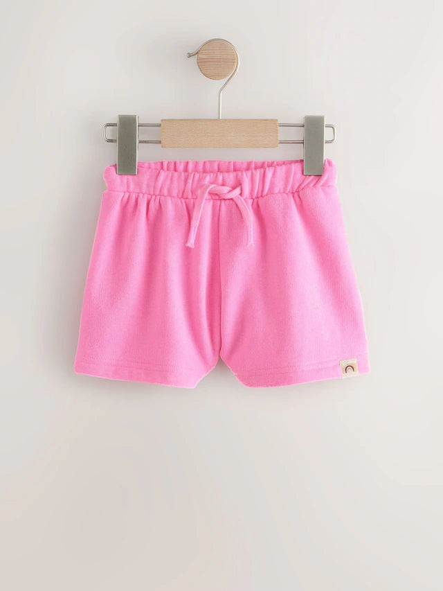 |Girl| Conjunto de shorts azul/rosa/aveia, pacote com 3 (3 meses a 7 anos)