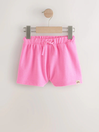 |Girl| Conjunto de shorts azul/rosa/aveia, pacote com 3 (3 meses a 7 anos)