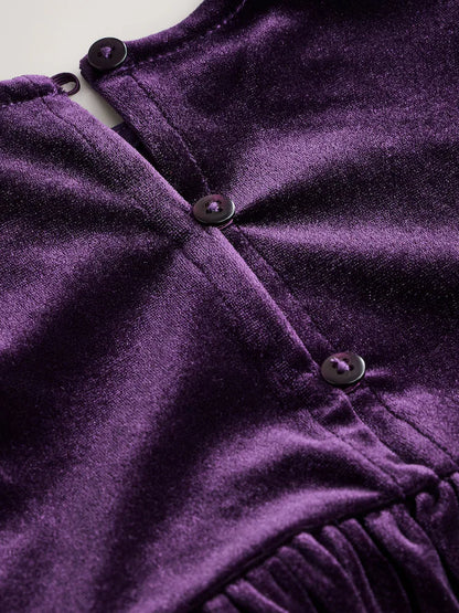 |Girl| Conjunto Coordenado De Veludo Roxo (3 meses a 8 anos)