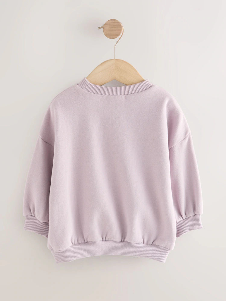 |Girl| Blusa De Gola Redonda Lilás e Roxa Sister (3 meses a 7 anos)