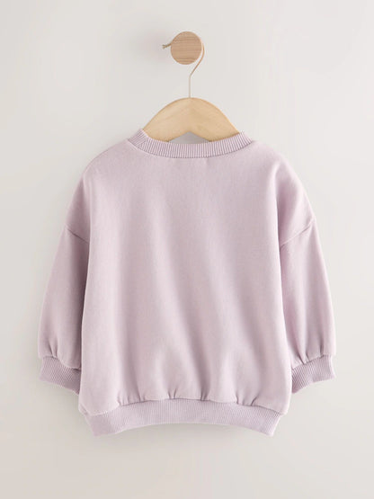 |Girl| Blusa De Gola Redonda Lilás e Roxa Sister (3 meses a 7 anos)