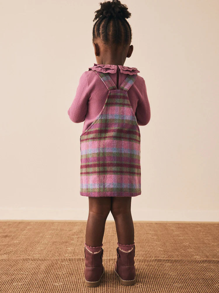 |Girl| Vestido Xadrez Roxo (3 meses a 8 anos)