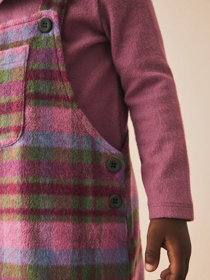 |Girl| Vestido Xadrez Roxo (3 meses a 8 anos)