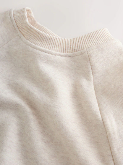 |Girl| Conjunto De 2 Peças De Saia e Leggings Em Moletom Neutro (3 meses a 7 anos)