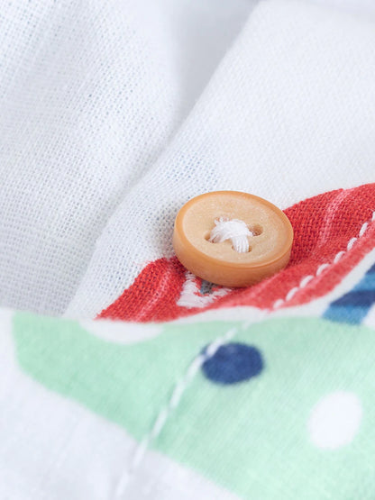 |Boy| Camiseta De Manga Curta Com Estampa Náutica Branca (3 meses a 7 anos)