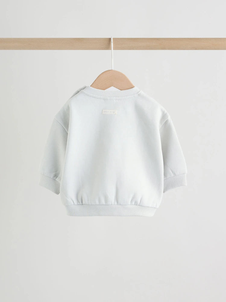 |BabyBoy| Conjunto De Moletom e Calça Legging Com Estampa De Ursinho Cinza Para Bebês (0 meses a 2 anos)