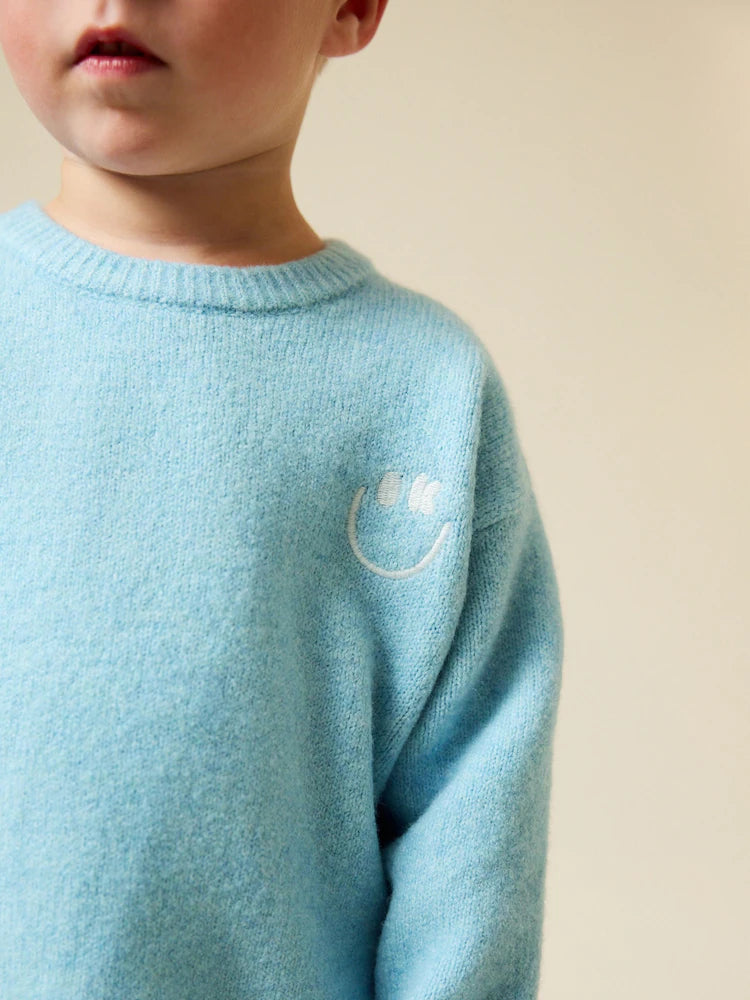 |Boy| Conjunto De Blusa De Gola Redonda e Calça De Moletom Azul Claro (3 meses a 7 anos)