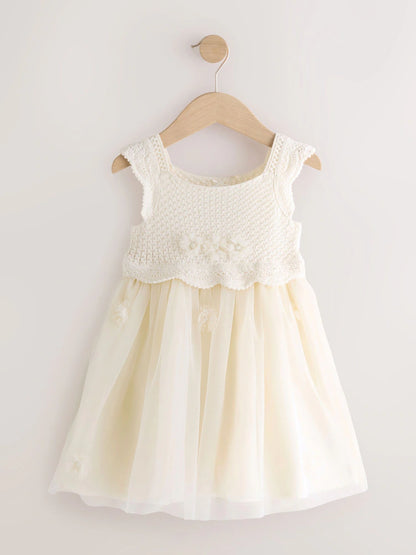 |Girl| Vestido floral cor creme para ocasiões especiais (3 meses a 10 anos)