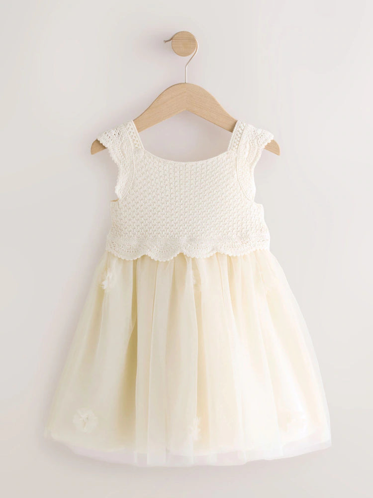 |Girl| Vestido floral cor creme para ocasiões especiais (3 meses a 10 anos)
