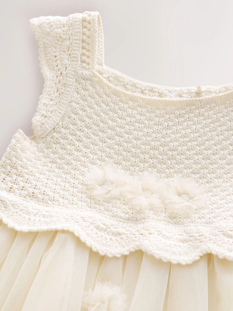 |Girl| Vestido floral cor creme para ocasiões especiais (3 meses a 10 anos)
