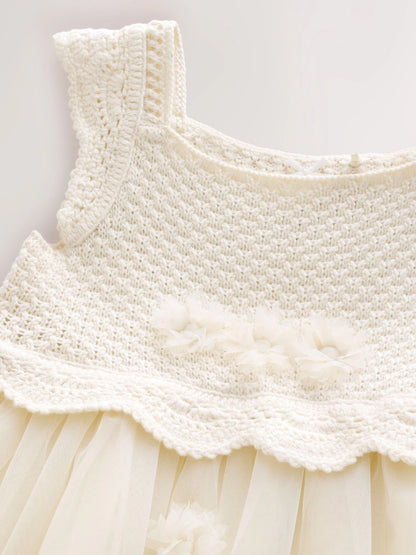 |Girl| Vestido floral cor creme para ocasiões especiais (3 meses a 10 anos)