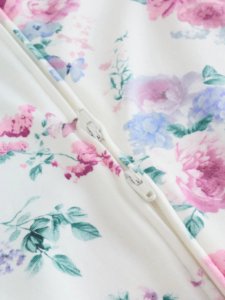 |BabyGirl| Conjunto De 3 Macacões De Dormir Rosa Com Zíper Duplo Para Bebês (0-2 anos)