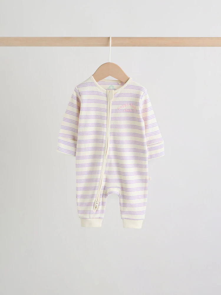 |BabyGirl| Conjunto De 3 Macacões De Dormir Para Bebês Na Cor Lilás e Roxo Com Zíper Duplo (0 meses a 3 anos) (Copy)