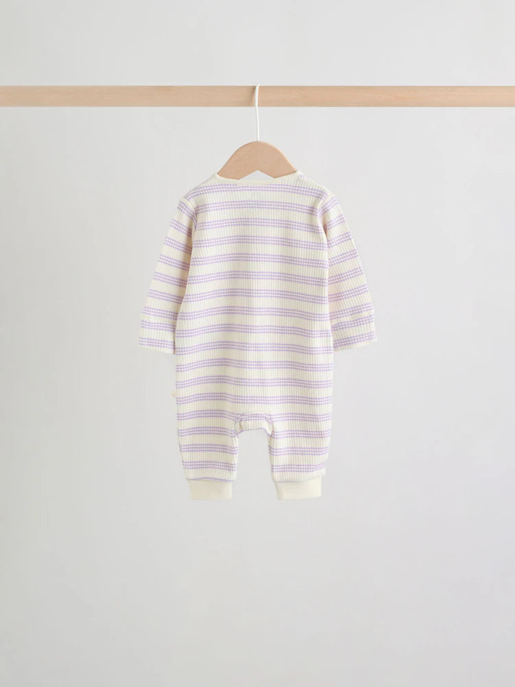 |BabyGirl| Conjunto De 3 Macacões De Dormir Para Bebês Na Cor Lilás e Roxo Com Zíper Duplo (0 meses a 3 anos) (Copy)