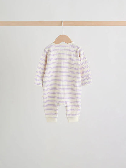 |BabyGirl| Conjunto De 3 Macacões De Dormir Para Bebês Na Cor Lilás e Roxo Com Zíper Duplo (0 meses a 3 anos) (Copy)