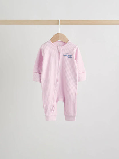 |BabyGirl| Conjunto De 3 Macacões De Dormir Para Bebês Na Cor Lilás e Roxo Com Zíper Duplo (0 meses a 3 anos) (Copy)