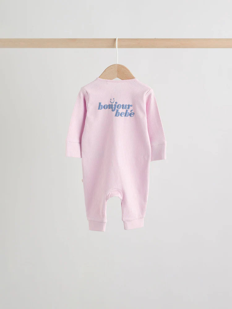|BabyGirl| Conjunto De 3 Macacões De Dormir Para Bebês Na Cor Lilás e Roxo Com Zíper Duplo (0 meses a 3 anos) (Copy)