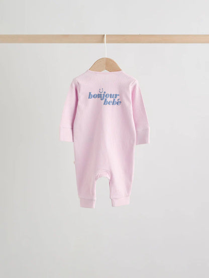 |BabyGirl| Conjunto De 3 Macacões De Dormir Para Bebês Na Cor Lilás e Roxo Com Zíper Duplo (0 meses a 3 anos) (Copy)