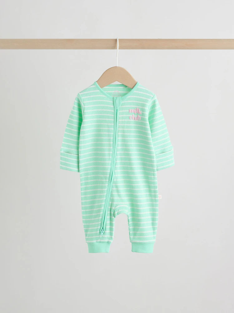 |BabyGirl| Conjunto De 3 Macacões De Dormir Para Bebês Na Cor Lilás e Roxo Com Zíper Duplo (0 meses a 3 anos) (Copy)