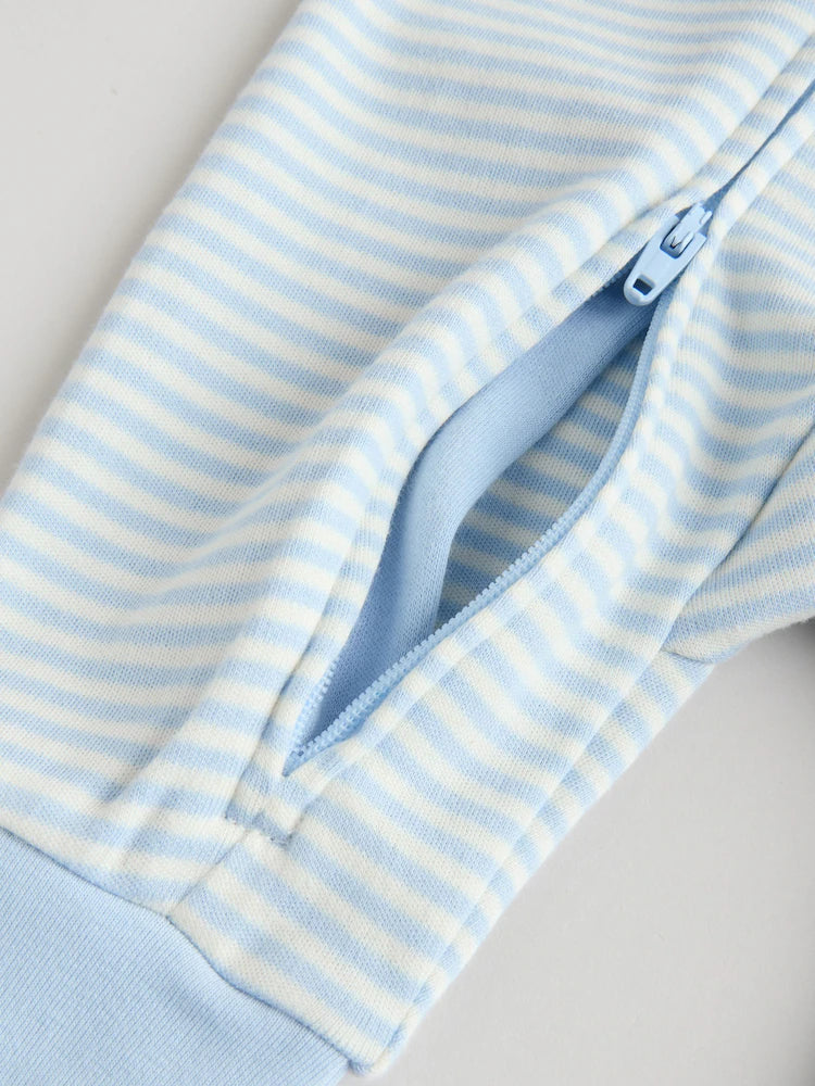 |BabyBoy| Conjunto De 3 Macacões Para Bebês Blue Bear Com Zíper Duplo (0 meses a 3 anos)