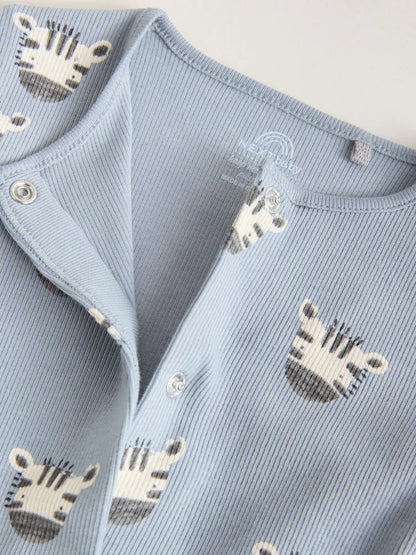 |BabyBoy| Conjunto De 4 Macacões Para Bebê Com Estampas de Animais da Safári (0 meses a 3 anos)