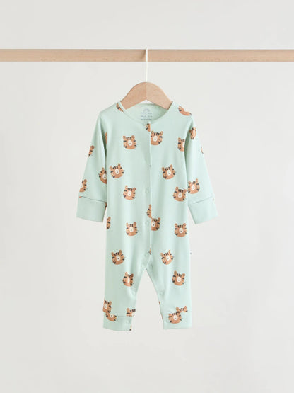 |BabyBoy| Conjunto De 4 Macacões Para Bebê Com Estampas de Animais da Safári (0 meses a 3 anos)